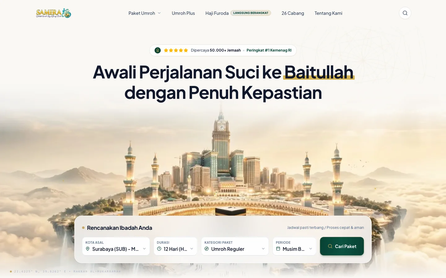 Portofolio Website Samira Travel Umroh & Haji - Company Profile & Portal Umroh (desktop)